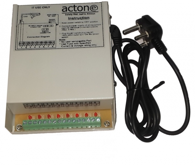 Actone Ag-108 8-channal Cctv Camera Power Supply Adaptor