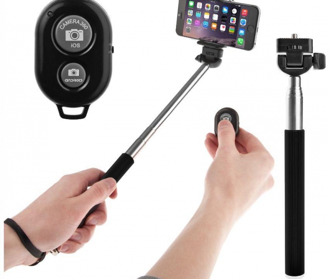 Totu Bluetooth Remote Monopod Selfie Stick - Multicolor