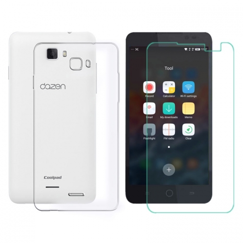 Deltakart Silicon Soft Back Cover Case For Coolpad Dazen 1 With Tempered Glass - Transparent