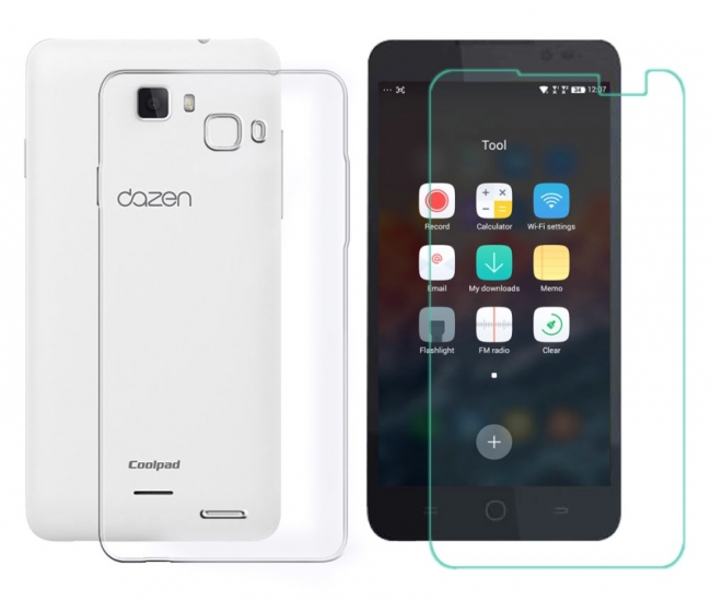 Deltakart Silicon Soft Back Cover Case For Coolpad Dazen 1 With Tempered Glass - Transparent