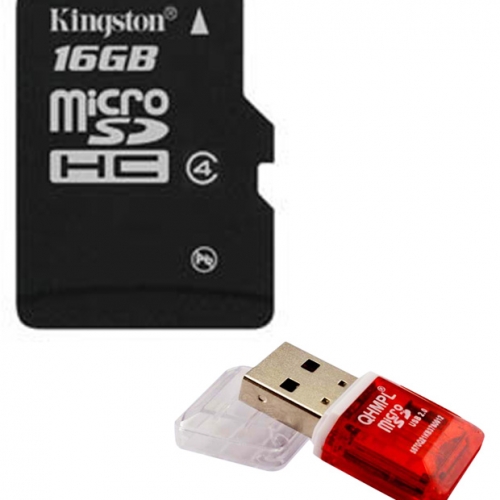 Kingston 16GB Micro SD Card (Class 4) + Free Micro SD Card Reader
