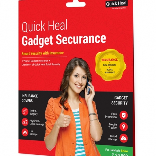 Quick Heal Gadget Securance With Total Security Software With 3 Years Validity For Betwwen 15000 To 20000 Phones ( 1 Year Insurance Cover )