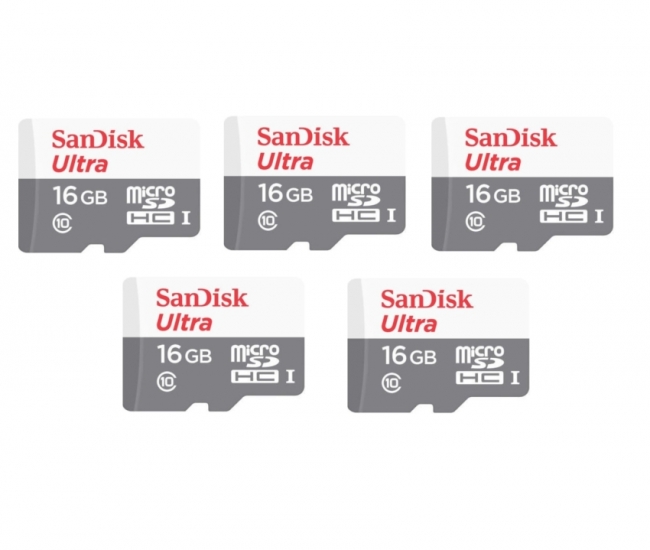 Sandisk 16gb Class 10 Micro Sd Card Pack Of 5