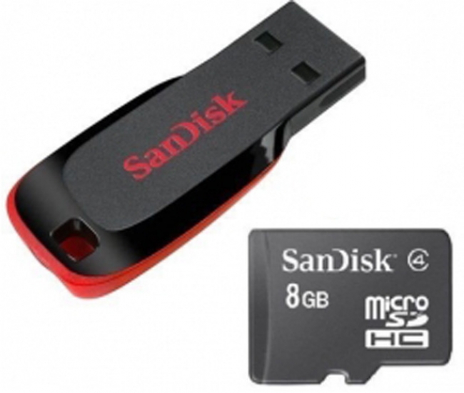 Sandisk Combo Of 8 Gb Pendrive & 8 Gb Memory Card