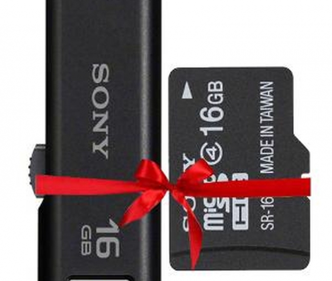 Sony 16 Gb Micro Sdhc Memory Card With 16 Gb Pen Drive