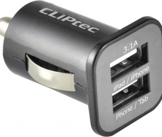 Cliptec 1.0 amp, 2.1 amp Car Charger