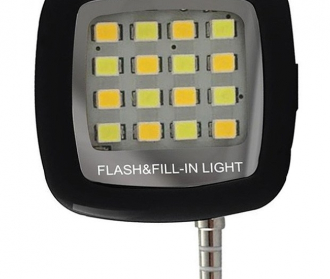Asm Energy Mini 16 Led Selfie Flash Light Black