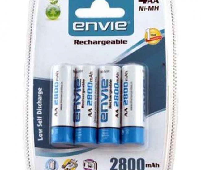 Envie 2800mah 4pcs Ni-mh Rechargable Battery