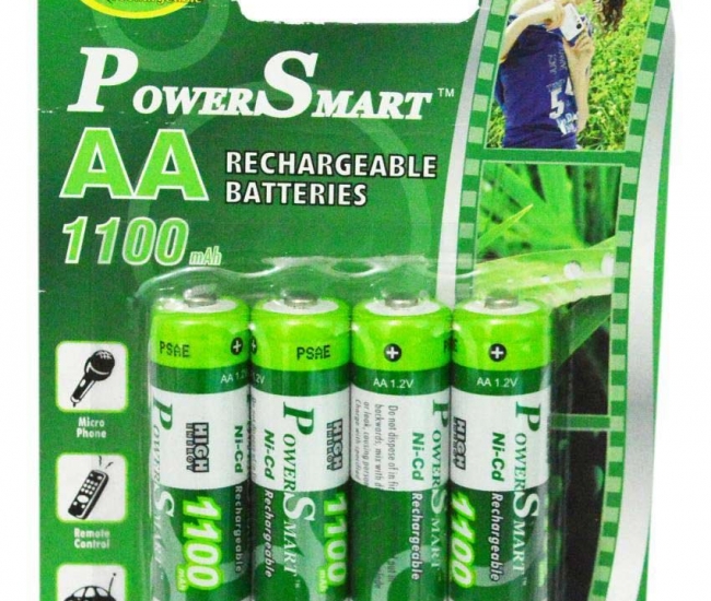 Power Smart 1100 Mah Aa Nicd Rechargable Battery- Pack Of 4