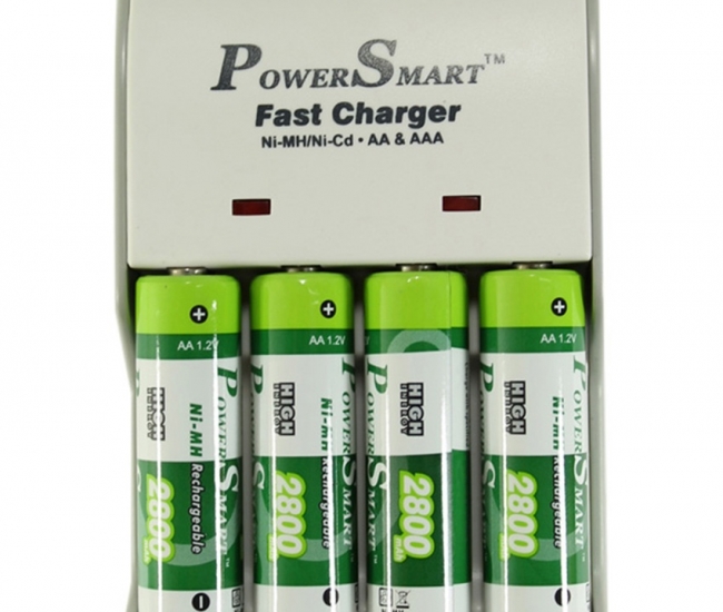 Power Smart 5 Hour Fast Charger - For Ni - Mh Aa/aaa Rechargeable Batteries With 4 Aa Batteries