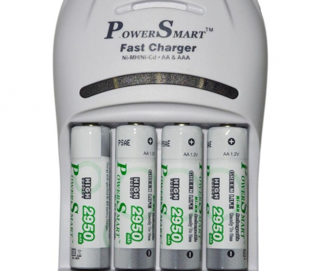 Power Smart Ps 1007 Aa|aaa Nicd Nimh Camera Battery Charger With 4 2900 Mah Aa Cells With Automatic Cut Off Function