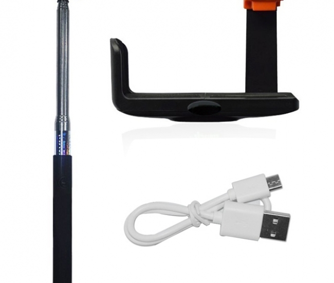 Icase Wireless Bluetooth Monopod Selfie Stick - Black