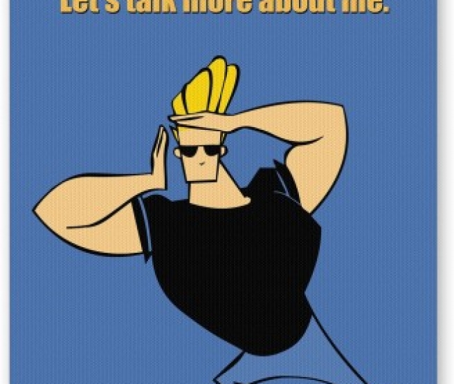 PosterGuy Enough about me quote Johnny Bravo Cartoon Inspired Mousepad
