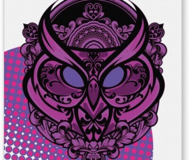 PosterGuy Pop Art Owl Eccentric (Purple) Digital Art Mousepad