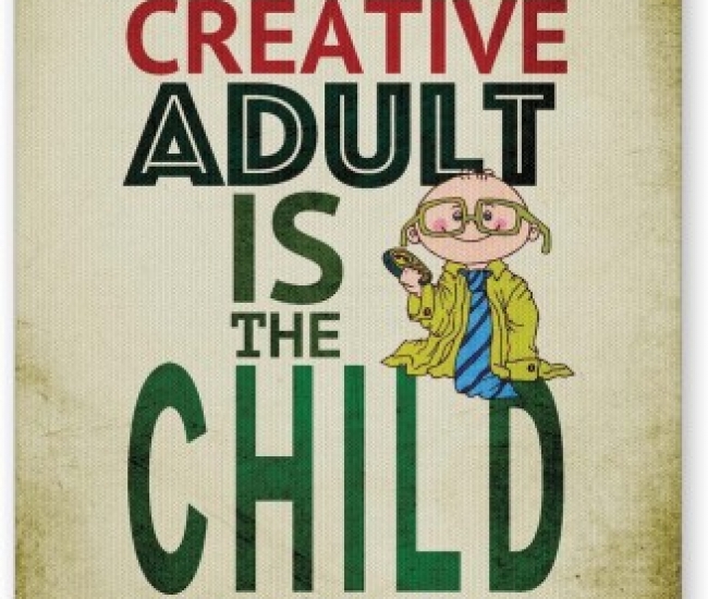 PosterGuy The Creative Adult is a Child Quote Religious Mousepad