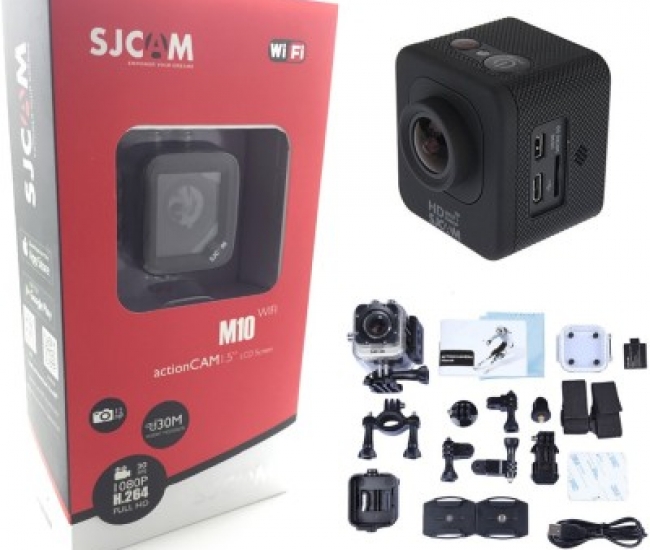 Sjcam Outdoor M10 Wifi Mini Cube Wide-Angle 170 degree Cam-1.5 Inch Ultra HD Display Waterproof 12MP 1080p HD Camcorder-Car Dash 170 Degree HD wide-angle lens Sports & Action Camera