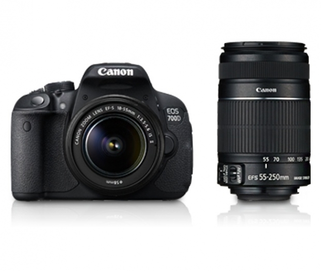 Canon Eos 700d With 18-55 + 55-250 Lens)