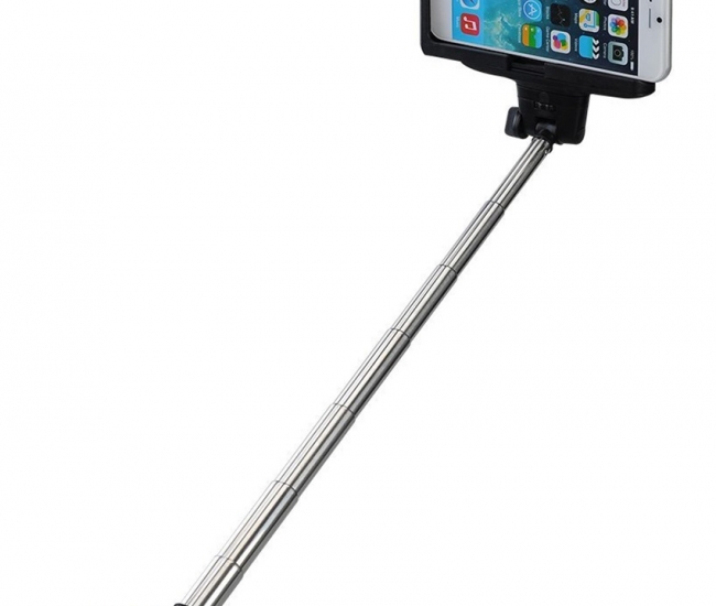 Clickaway Selfie Stick With Bluetooth Remote For Android And Ios Phones - Multicolour