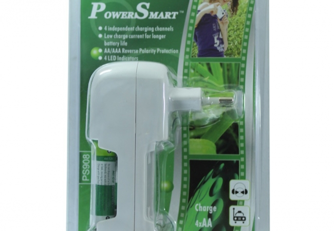 Power Smart Standard Charger With 2 Aa Batteries - 1100mah Capacity