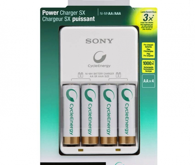 Sony Power Charger & 4-pc AA Multi-Use Premium (2100mAh)