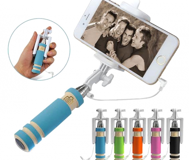 Zephy White Selfie Stick With Aux Cable
