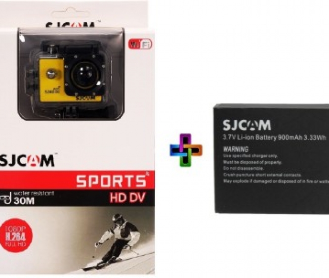 SJCAM SJ Sjcam 4000 Sj _8 Sjcam 4000 Wifi Yellow_1Battery Sports & Action Camera