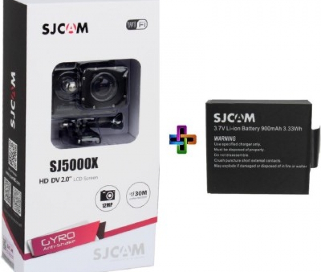 Sjcam Sj SJCAMSJ5000XWIFIBLACK+1Battery SJCAMSJ5000WIFIBLACK_1Battery Sports & Action Camera