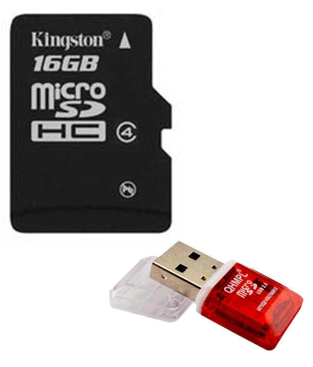 Kingston 16GB Micro SD Card (Class 4) + Free Micro SD Card Reader