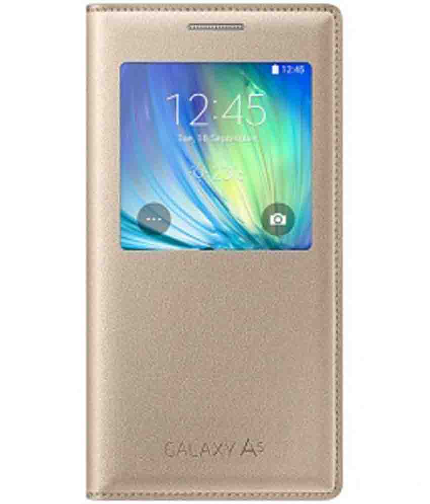 Samsung Flip Cover For Samsung Galaxy A5 - Gold