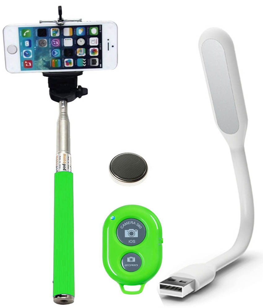Monopod Non Flip Degine Selfie Stick With Bluetooth Shutter And Battery