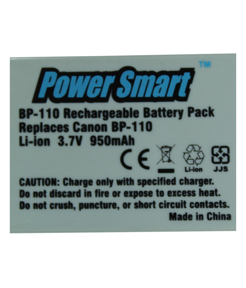 Power Smart 950mah Replacement Battery For Canon Bp-110 - White