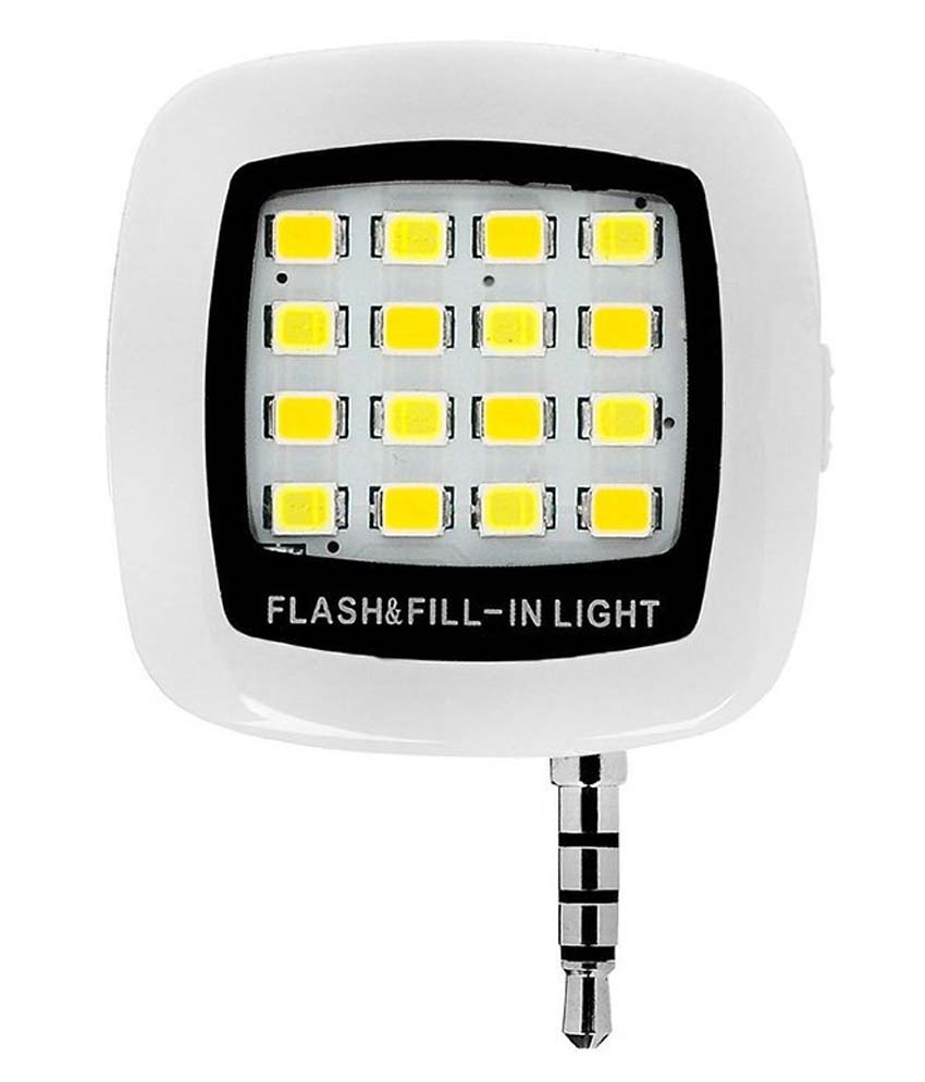 Skoot Selfie Flash Light 3.5mm Jack Pin 16 Led Flash Light - White
