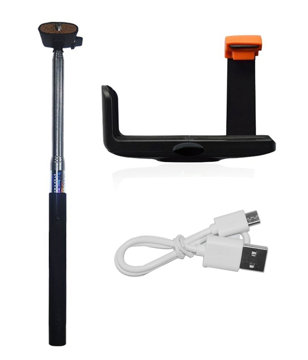 Icase Wireless Bluetooth Monopod Selfie Stick - Black