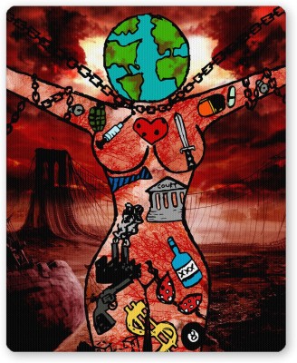 PosterGuy Dearth Earth and Woman Graphic Illustration Mousepad