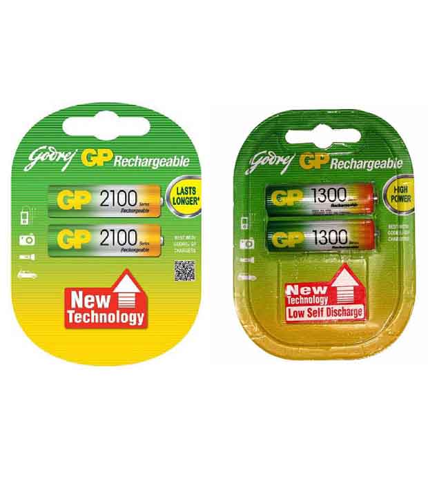 Godrej Gp Combo Of 2100 Mah And 1300 Mah Rechargable Batteries