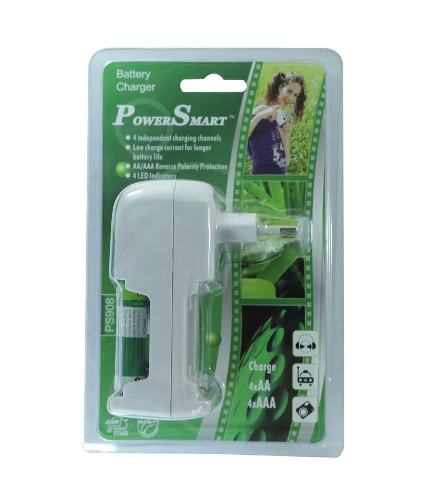 Power Smart Standard Charger With 2 Aa Batteries - 1100mah Capacity