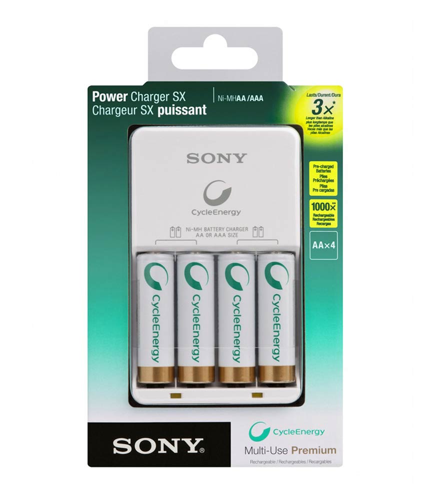 Sony Power Charger & 4-pc AA Multi-Use Premium (2100mAh)