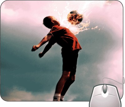 Pinaki Fire Football on Chest Mousepad