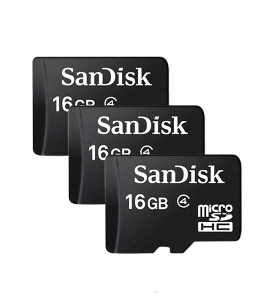 Sandisk Microsdhc 16gb Memory Card Pack Of 3